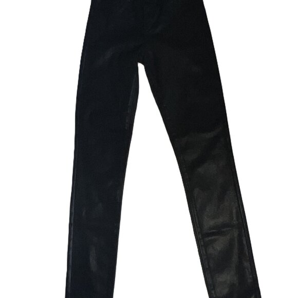 NWT BCBG MAXAZRIA 5 POCKET FAUX LEATHER SKINNY PANTS with stretch, size 24 waist - Picture 8 of 9